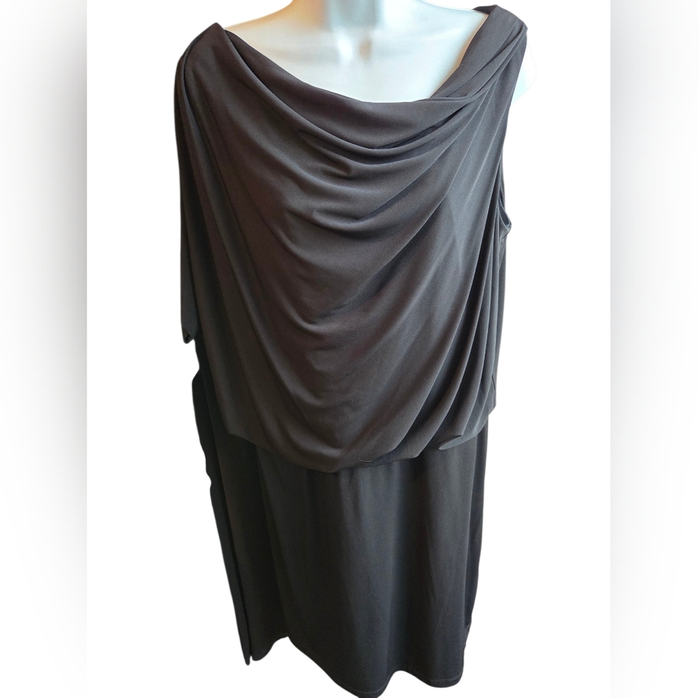 Suzi Chin for Maggy Boutique Black Dress Size 14 Stretch